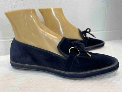 NAVY BLUE Shoe  8 M  NOS Vtg KEDS Grasshoppers Velvet Velour Sneaker Slip On - Image 1 of 4