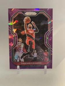 2020-21 PANINI PRIZM #173 DAMIAN LILLARD PURPLE ICE PRIZM #’d /175 SP - Picture 1 of 7