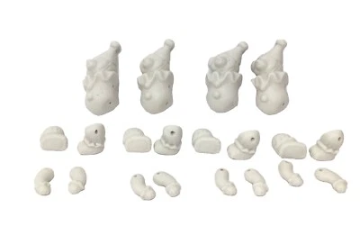 Juego de 4 piezas de payaso circo de porcelana vintage brazos patas cuerpos sin terminar Foto 1 de 4