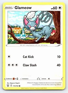 Glameow 115/163 Common Battle Styles Pokemon Card - NM - Picture 1 of 2