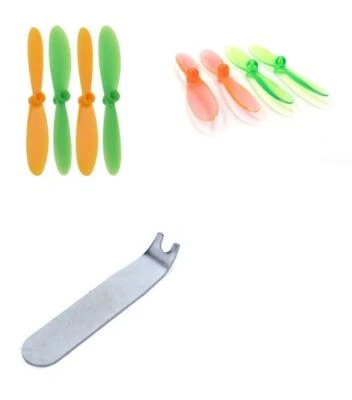 Hubsan X4 Plus H107P 55mm Propellers Clear Orange/Green w/Green/Orange Tool - Image 1 of 4
