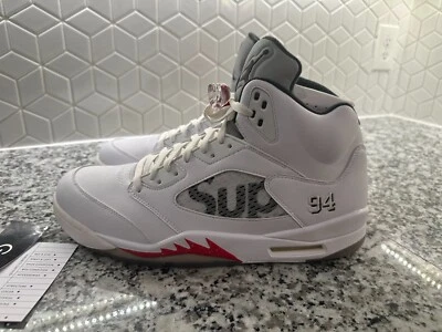 NUEVO - Air Jordan 5 Retro x Supreme Blanco (824371-101) Talla 14 Foto 1 de 4