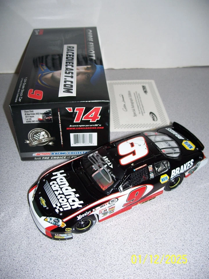 #9 CHASE ELLIOTT HENDRICKCARS.COM AUTOGRAPHED NAPA BRAKES 2014 ARCA CHEVY IMPALA - Image 1 of 1