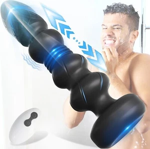 Thrusting Anal Butt Plug Beads Vibrator Prostate Massager Sex Toys Male Female - Picture 1 of 8