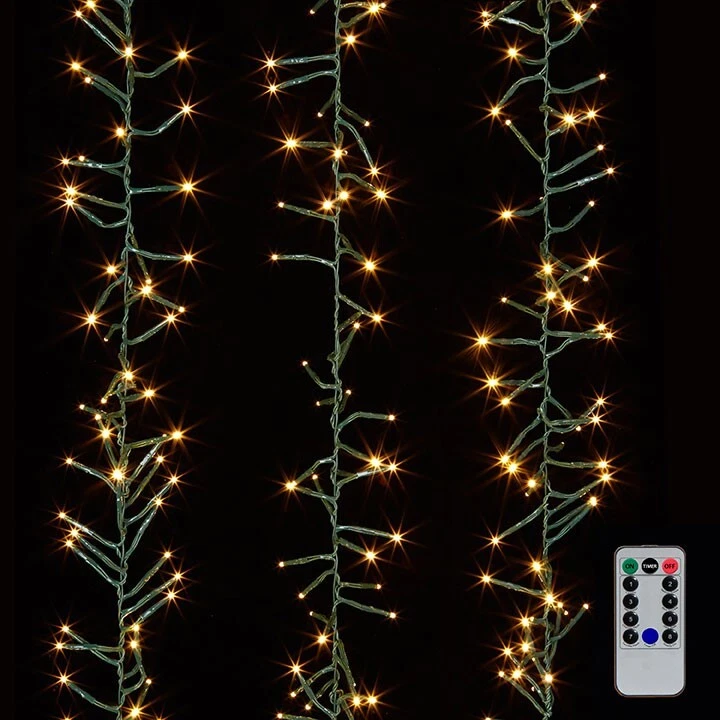 Raz Imports Christmas Cluster Lights 10 Foot Garland 300 Warm White LED Lghts - Image 1 of 1