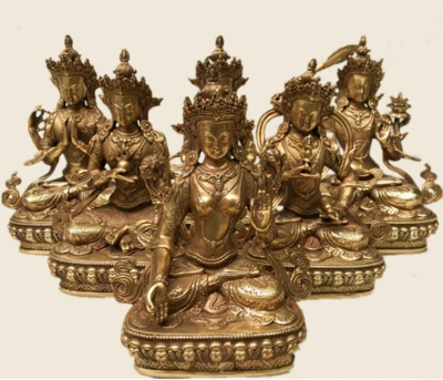 Antiguo Budismo Buda Kwan-yin Monje Divinidad Estatuas Hecho a Mano Bronce/Dorado Foto 1 de 4