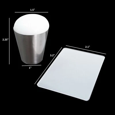 Hágalo usted mismo sello de arte en uñas de silicona suave de gelatina blanca con raspador Foto 1 de 4