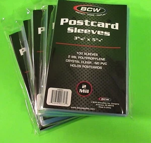 500 U.S. POSTCARD POLY SLEEVES, CRYSTAL CLEAR - 3-11/16" x 5-3/4"- SKU 1-PCSLV - Picture 1 of 3