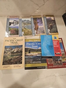 Lot Of USDA Forest Service 4 Maps And 4 Books For Pacific Crest Trail Hiking - Picture 1 of 5