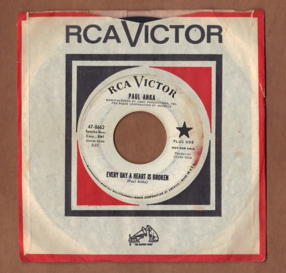 PAUL ANKA - Every Day A Heart + As If There Were No Tomorrow - RCA 60s  soul 45 - Image 1 of 1