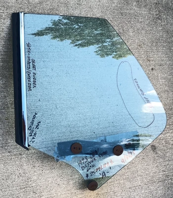 1973 Cadillac Coupe Deville Quarter Window Glass *Driver Side* w/ Sash + TINTED - Image 1 of 4