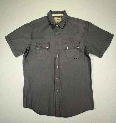 Coastal Short Sleeve Shirt Men’s Medium Gray Snap Closure - Image 1 of 4