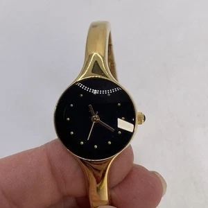 Reloj pulsera vintage con detalles de diamantes para dama caja negra tono dorado  - Imagen 1 de 7