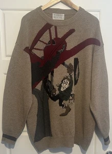 Vintage Iceberg 100% Wool Jumper - red Baron MANFRED VON RICHTHOFEN - Rare - Picture 1 of 9