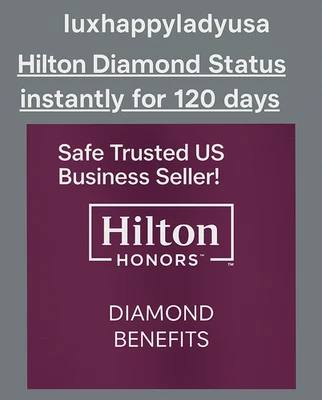 ❤️Hilton Diamond Status Actualización Instantánea 120 Días + Estancia 12 Noches Extender 12/2026 Foto 1 de 4
