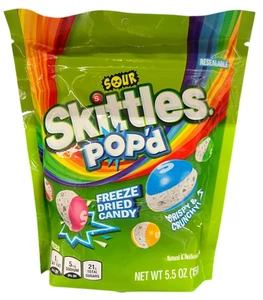 Caramelos liofilizados Skittles Sour Pop'd 5,5 oz - Imagen 1 de 1