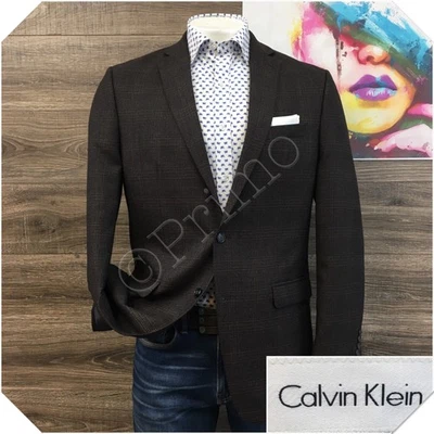 CALVIN KLEIN Mens Blazer Sport Coat Casual Jacket Size 42L Two Button Wool Suit - Image 1 of 4