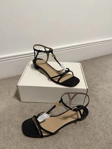 Sandalias de cuero Lauren Ralph Lauren para mujer Fallon negras talla UK6, EU39 - Imagen 1 de 10