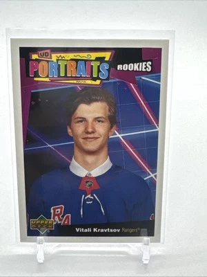 2020-21 Upper Deck Series 2 UD Portraits Rookies VITALI KRAVTSOV #P-83 NYR RC - Image 1 of 2