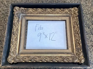 Antiker vergoldeter Schattenkasten-Bilderrahmen Hudson River School 19. Jh. 9”x12” Gemälde - Bild 1 von 14