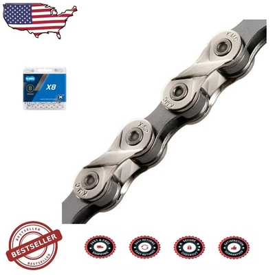 Performance X8 Bike Chain, 8-Speed, Smooth Shifting, Nickel Plate, Alloy Steel - Image 1 of 3