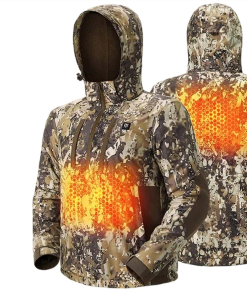 TIDEWE Men’s Heated Duck Hunting Jacket with Fleece Lining, Waterproof. Size 3XL