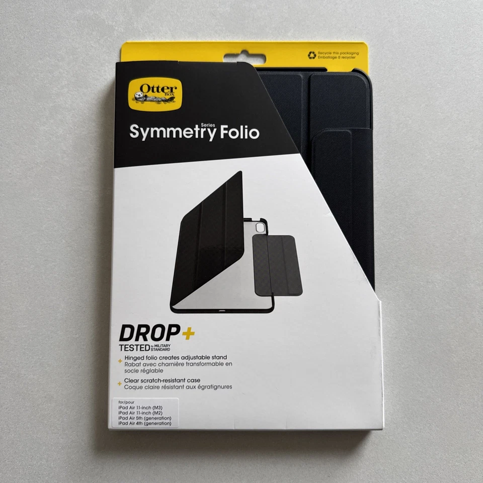 OtterBox Symmetry Folio Case For iPad Air (M2/M3/5th/4th Gen) 11" - Black - Image 1 of 4