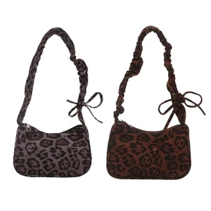 Women Autumn Winter Shoulder Bag Underarm Bag Handbag Leopards Print Armpit Bag - Picture 1 of 10