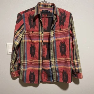 Polo Ralph Lauren Aztec Travis Scott Long Sleeve Shirt Medium - Picture 1 of 5