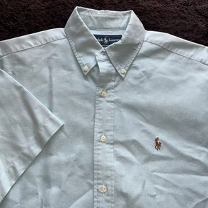 Ralph Lauren Türkis Blau Kurzarm Hemd mit Knöpfen Herren M - Bild 1 von 9
