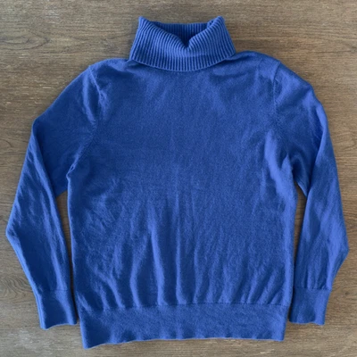 Lands' End 100% кашемир вязаный водолазка свитер кобальтовый синий девочек размер L 14-16 - Изображение 1 из 4