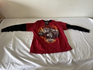 Vintage Top Heavy T Shirt Youth 7 (L) Long Sleeve Red Monster Truck Car Shirt - Picture 1 of 4