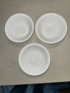 Set of 3 Corelle Enhancements White Swirl Soup Cereal Bowls 7 1/4" x 2” + Bonus - Picture 1 of 5