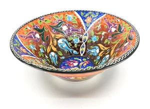 Ciotole in ceramica tradizionali turche fatte a mano 8,5" profonde a forma di V (multicolore 8)) - Foto 1 di 3