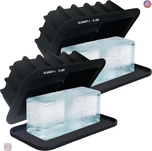 Alaskey® Extra Large Ice Block Mold With Lid (2-Pack) - Shape 5 lbs Ice Bricks - Picture 1 of 6