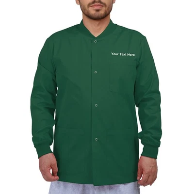 Personalized Customizable Embroidered Men’s Snap Front Scrub Jacket - Add Your E - Image 1 of 4