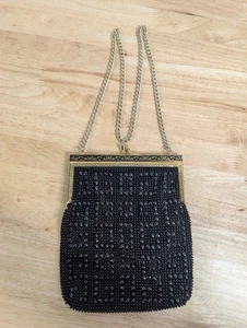Vintage Beaded Purse / Clutch - Handmade in Hong Kong - Evening Bag Clutch - Picture 1 of 8