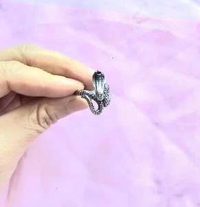 Stainless steel Mens Gothic Biker Skull Cross gift unisex ring cool SNAKE #2158 - Picture 1 of 3