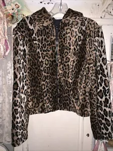 VTG LILLIE RUBIN Fitted Blazer Faux Fur Animal Print Zip Up Size M/LP Bust 38” - Picture 1 of 8
