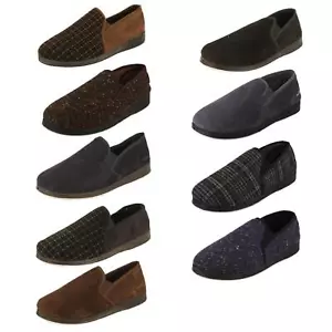 Pantofole da uomo imbottite tessili semplici/a scacchi abbigliamento lounge quotidiano Albert - Foto 1 di 10