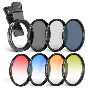 55mm Clip On Filters Kit for Phone&Camera, CPL, ND32 ND Filter for iPhone - Picture 1 of 8