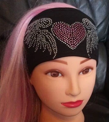 Corazón y alas/Rosa tenue/Apertura en la espalda/Cintas para la cabeza de diamantes de imitación ¡Las mejores! Foto 1 de 2