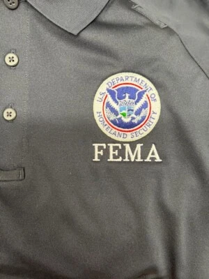 Emergency Management FEMA Polo Embroidered Full Color Logo Two Navy  XXXL - Image 1 of 4