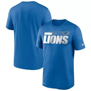 Detroit Lions NFL Nike DriFit Logo Football T-Shirt - Blue - Size Large - Picture 1 of 1