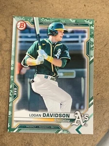 2021 Bowman Camo #BP-115 Logan Davidson Oakland Athletics - Picture 1 of 2