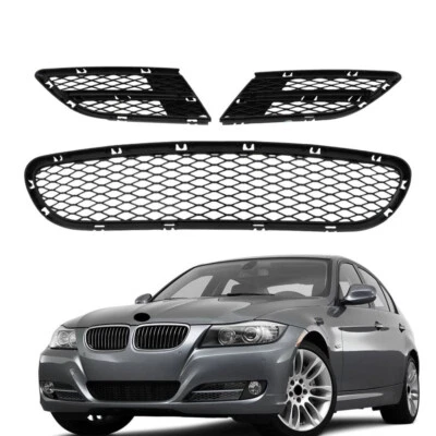 Kit de rejilla de parachoques inferior delantero para BMW Serie 3 E90 E91 325i 328i 2009-2012 (3 piezas) Foto 1 de 4