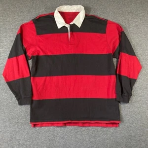 Vintage Arrow Shirt Mens XL Red And Black Rugby Striped Collared Retro Sporty - Picture 1 of 8