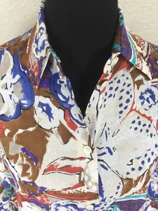 AUTH MISSONI ITALY $1045 Size 8/10 M Donna Button Shirt Blouse Linen Cotton RARE - Picture 1 of 10