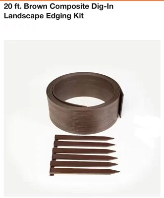 "Kit de bordes de paisaje de 20 pies compuesto marrón excavado 5,25"" H" Foto 1 de 3