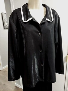 Bocoo Lady Women's Vintage Retro USA Made Black Shimmery Top, Size XL - Picture 1 of 12